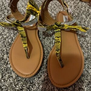 Steve Madden Yellow Snake Print Sandals